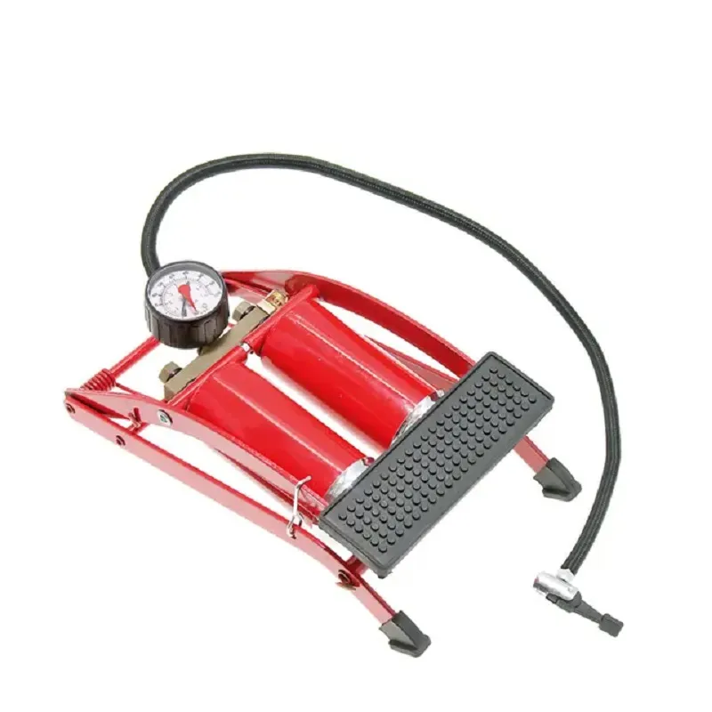 Doppelzylinder-genaues Manometer, Fahrrad-Fußpumpe, tragbare Fußluft-Standpumpen für Fahrräder, Autos, Fahrräder, Motorräder (48300004/48300008)